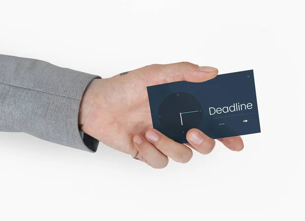 Mão masculina segurando cartão de papel — Fotografia de Stock