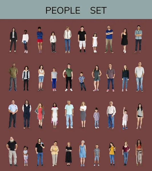 Zestaw różnorodności ludzi — Zdjęcie stockowe