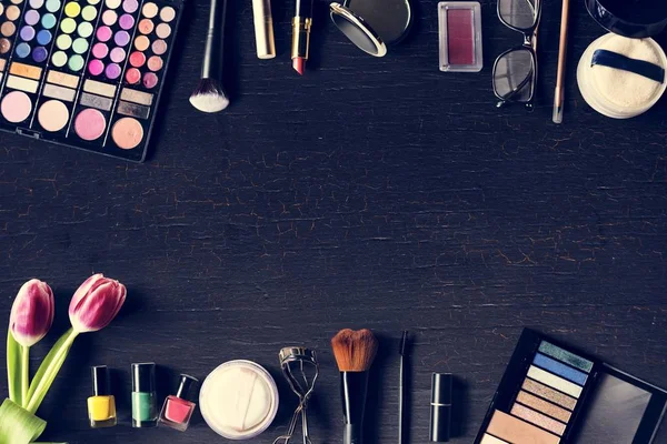 Kozmetik Güzellik Aksesuar Ürünleri Fırçalar Özgün Photoset — Stok fotoğraf
