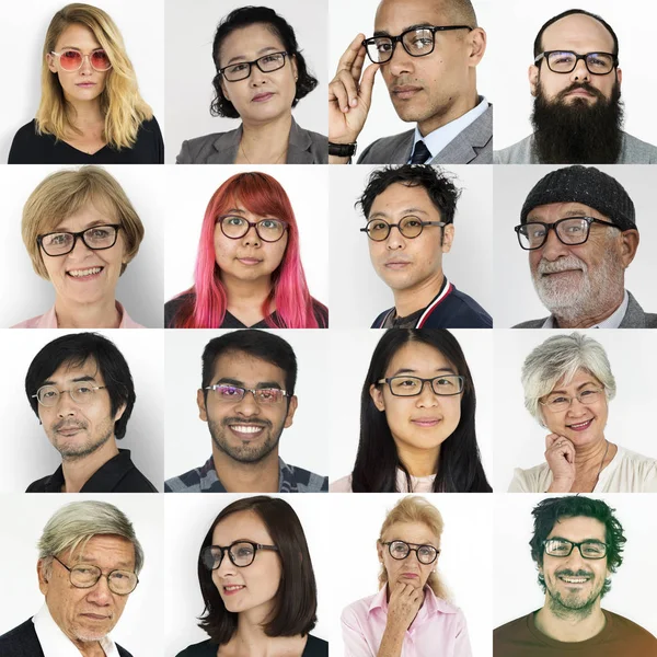 Diversidad Personas con gafas graduadas —  Fotos de Stock