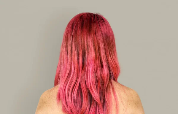 Mulher de cabelo rosa — Fotografia de Stock