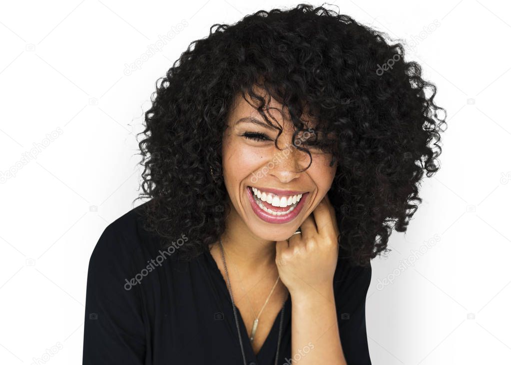 laughing young african woman 
