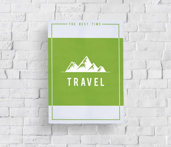 Tuğla duvar grafik ile banner  