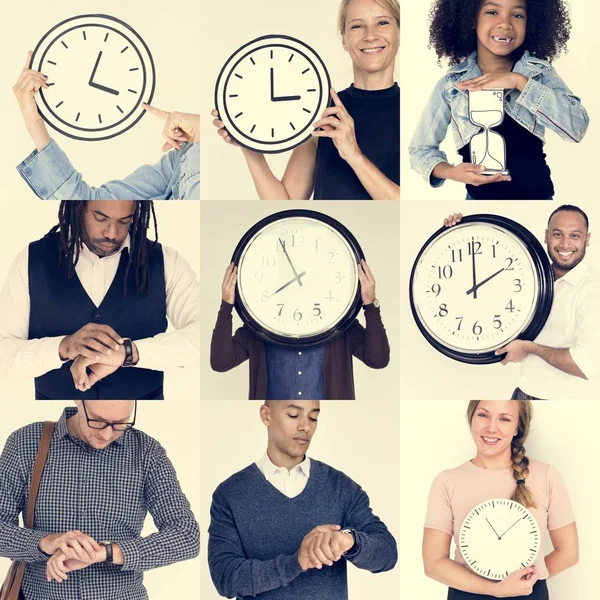 시간 관리와 다양 한 사람들 — 스톡 사진