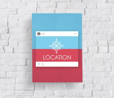 Tuğla duvar grafik ile banner  