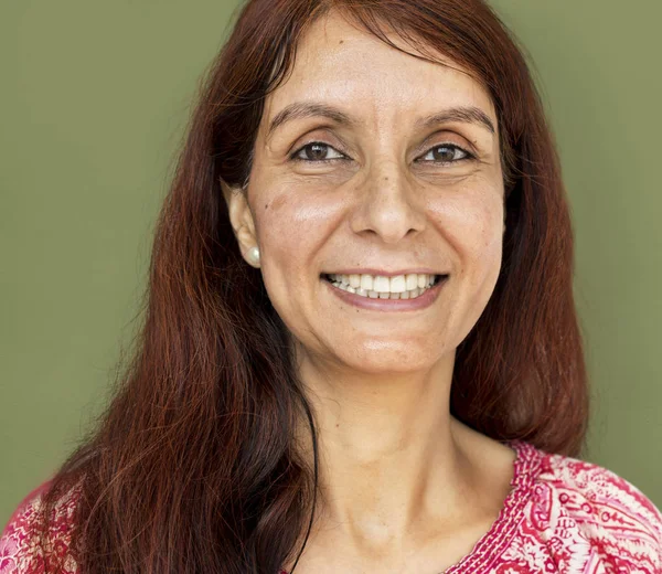 Sourire visage de femme indienne — Photo