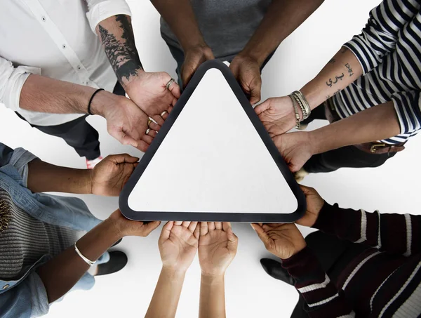 People holding banner — Stock Photo, Image