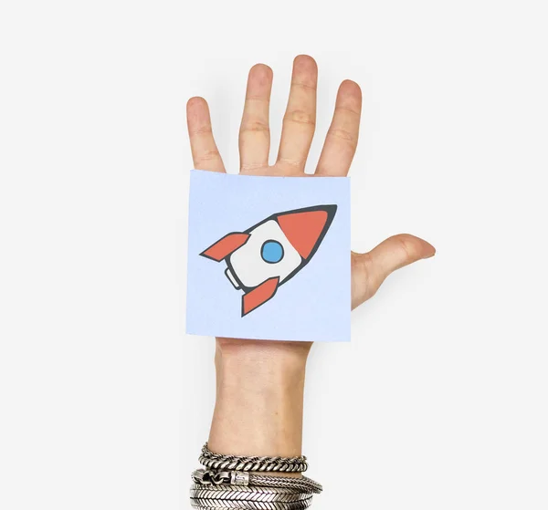 Mänsklig Hand med anteckning — Stockfoto