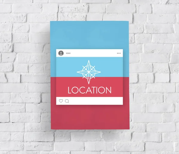 Tuğla duvar grafik ile banner  