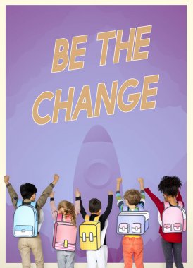 Okul sırt çantaları ile Arkadan Görünüm