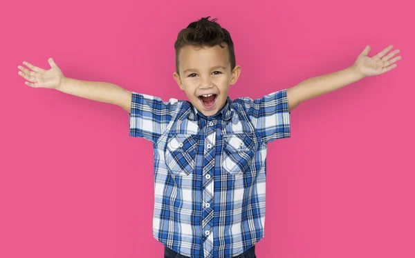 Little Boy with Raised Arms — Stock Photo, Image