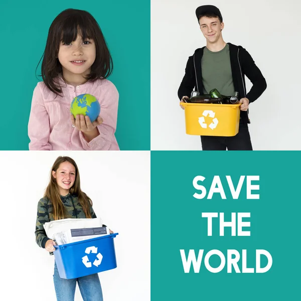 Geri dönüşüm işaretleri grubu 