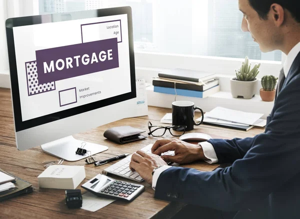 Businessman working with computer — Stock Photo, Image