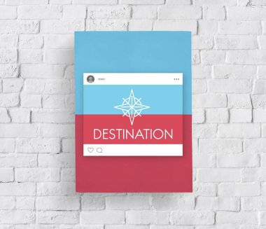 Tuğla duvar grafik ile banner  