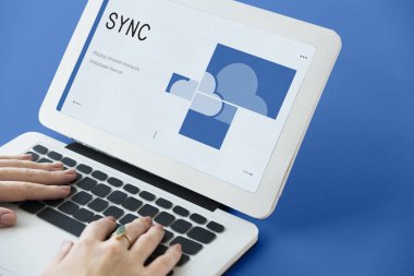 Dizüstü bilgisayarda yazan kadın klavyesi