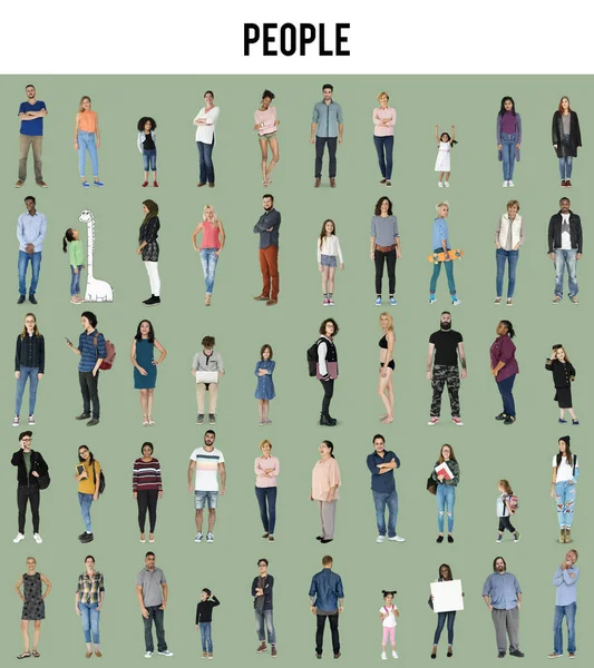 Zestaw różnorodności ludzi całego ciała — Zdjęcie stockowe