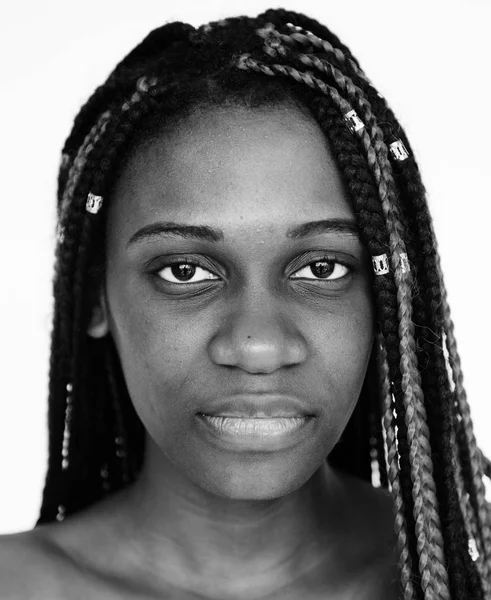 Αφρικανική αμερικανική γυναίκα στο στούντιο — Φωτογραφία Αρχείου