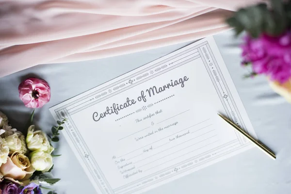 Certificato di matrimonio Carta della licenza — Foto Stock