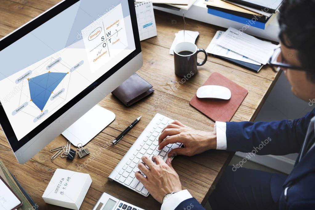 Businessman working with computer