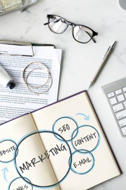 çalışma alanı tablosu ile açık kitap