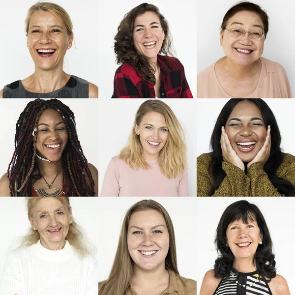 Collage met diversiteit vrouwen — Stockfoto