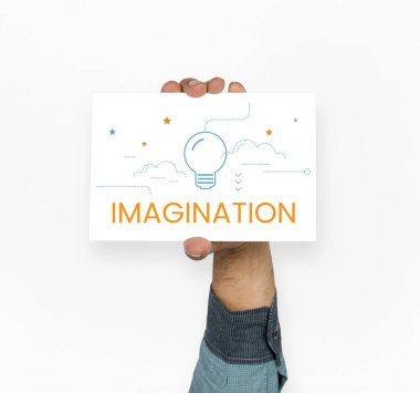 İnsanlar el holding kartı