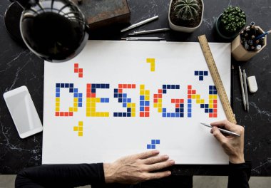 afiş çalışan eller