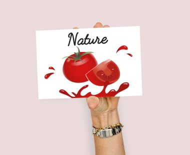 İnsanlar el holding kartı