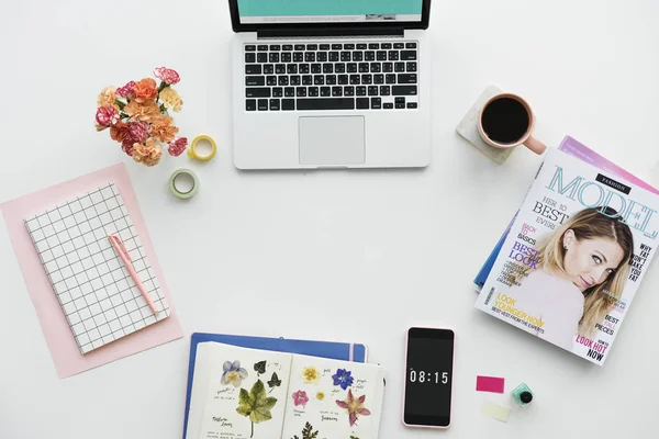 Table with office tools — Stock Photo, Image