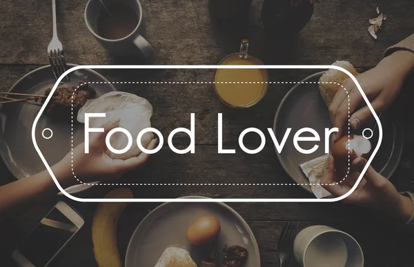 yiyecek ve insan eli ile tablo