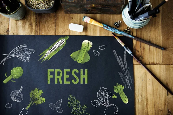 Boya fırçaları ve tablo tasarlamak