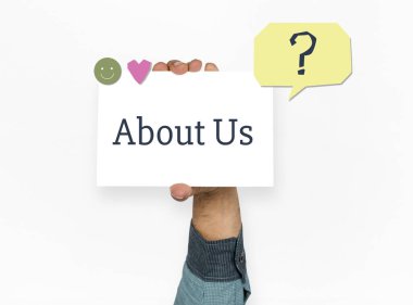 İnsanlar el holding kartı