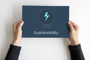 afişini holding eller