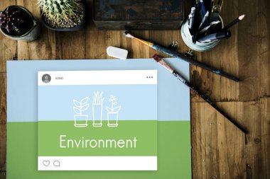 Boya fırçaları ve tablo tasarlamak