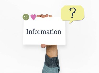 İnsanlar el holding kartı