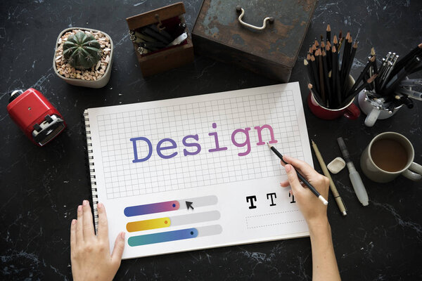 designer working at table