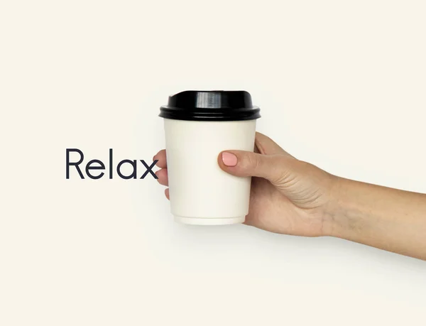Tasse à café main tenant — Photo
