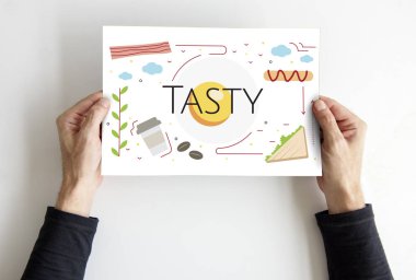 afişini holding eller