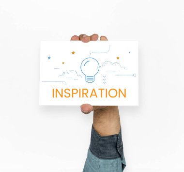 İnsanlar el holding kartı