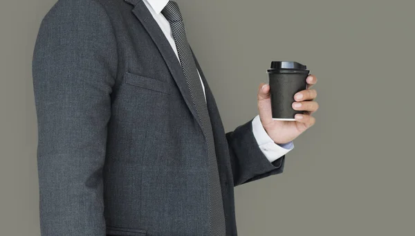 ビジネス人持ち株コーヒー カップ — ストック写真