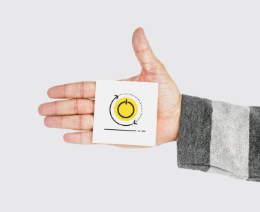 Erkek el gösteren kağıt Not     