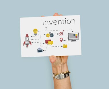 İnsanlar el holding kartı