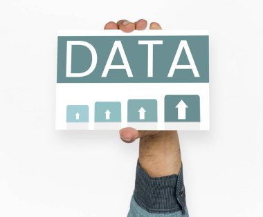 İnsanlar el holding kartı