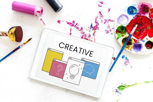 Arte creativo y pintura colorida — Foto de Stock