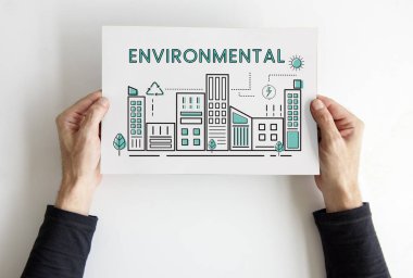 afişini holding eller