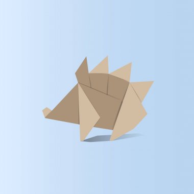 Kirpi şeklinde origami 
