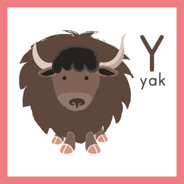 Fumetto marrone Yak — Vettoriale Stock