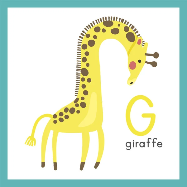 Karikaturengelbe Giraffe — Stockvektor