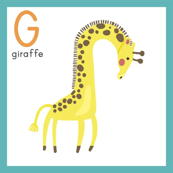 Karikaturengelbe Giraffe — Stockvektor