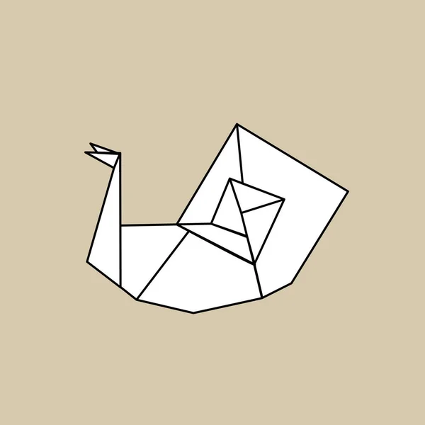 Origami en forma de caracol — Vector de stock